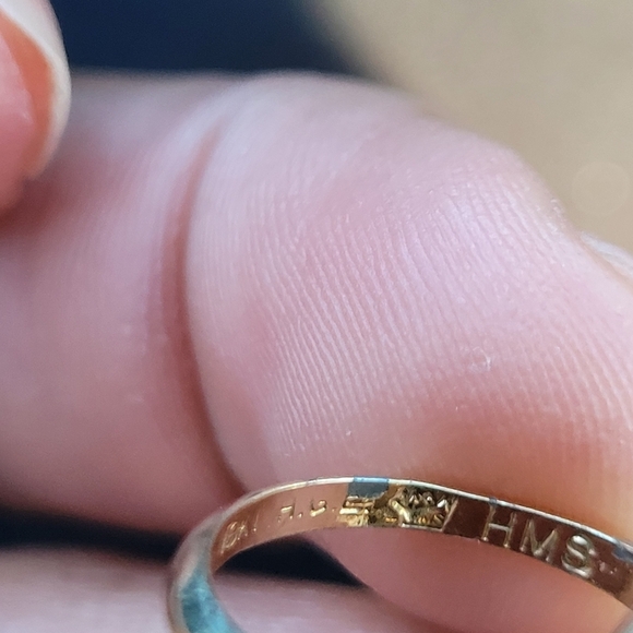 Antique Vintage Jade Cabochon 18K Yellow Gold Ring Size 6 18k HGE HMS - Picture 7 of 11